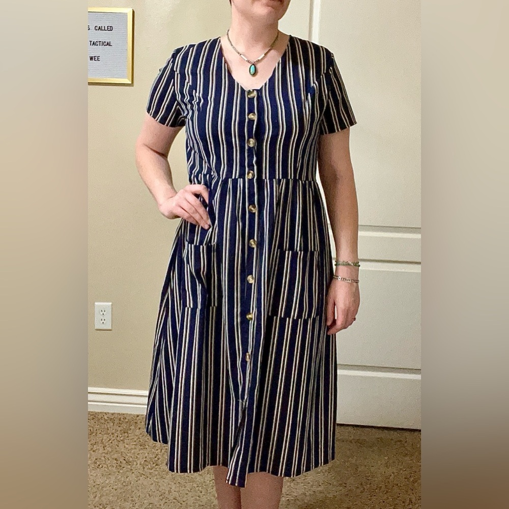 Navy Striped dress used like new